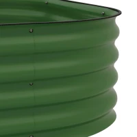 Outsunny 5.2'x3.6'x2.7' Outdoor Raised Garden Bed, 3-Tier Galvanized Planter Box with Safety Edging for Vegetable, Flower, Green(m-10)