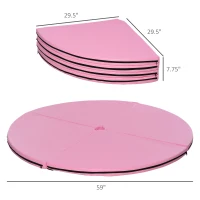 Soozier Pole Dance Mat, 2"T x 5'W Folding Pole Crash Mat for Home, Lightweight and Foldable, Pink(m-3)