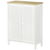 HOMCOM Buffet Cabinet with Storage, Modern Bathroom Floor Cabinet, Sideboard Buffet with 2 Adjustable Shelves and 2 Doors for Kitchen, Living Room, Dining Room, White(m-11)