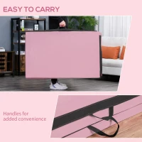 Soozier 4'x8'x2" Folding Gymnastics Tumbling Mat, Exercise Mat with Carrying Handles for Yoga, MMA, Martial Arts, Stretching, Core Workouts, Pink(m-6)