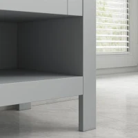 kleankin Pedestal Sink Storage Cabinet, Under Sink Cabinet, Bathroom Vanity Cabinet with Adjustable Shelf and Open Bottom Shelf, Gray(m-11)