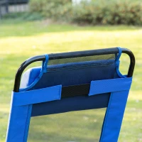 Outsunny Folding Patio Dining Chairs Set of 2, Outdoor Deck Chair with Removable Headrest, Camping Chair with Adjustable Sling Back for Garden, Backyard, Lawn, Blue(m-7)