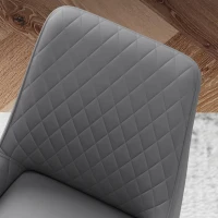 HOMCOM Upholstered Kitchen Chairs, Modern Dining Chairs Set of 4 with Diamond Tufting and Steel Legs for Dining Room, Grey(m-10)