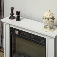 HOMCOM 26" Freestanding Electric Fireplace with Mantel, 1400W Replaceable Fireplace Insert Heater with 3D Flame Effect, WHite(m-8)