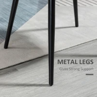 HOMCOM Set of 2 Mid-Back Dining Chair, Mid-Back Velvet-touch Upholstery Kitchen Chair for Living Room Dining Room, Black(m-6)