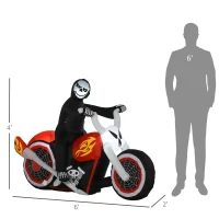 HOMCOM 6' W Halloween Inflatables Outdoor Decorations Grim Ghost Biker, Blow Up LED Yard Decor for Garden, Lawn, Party, Holiday, Waterproof(m-3)