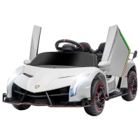 Aosom Lamborghini Veneno Licensed 12V Electric Kids Ride on Car with Bluetooth, Remote, White(m-1)