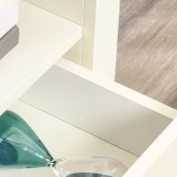 HOMCOM Corner TV Stand Up To 50", Entertainment Center TV Console Table with Drawers and Open Storage Compartment for Living Room, White(m-8)