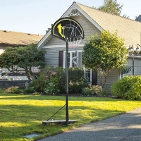 Soozier 7.5-10ft Portable Basketball Hoop Basketball Goal with High Strength 43'' PE Backboard, Wheels and Weighted Base(m-8)