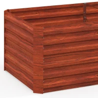 Outsunny Galvanized Raised Garden Bed, Steel Outdoor Planters with Reinforced Rods, 71" x 35" x 23", Rustic Brown(m-10)