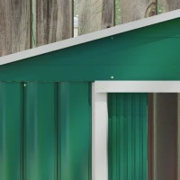 Outsunny 7' x 4' Outdoor Storage Shed, Garden Tool House w/ Foundation Kit Vents & Sliding Doors for Backyard Patio, Green(m-9)