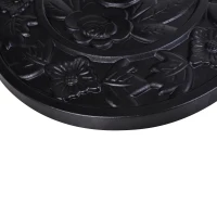 Outsunny 20 lbs Resin Half Round Patio Umbrella Base 20" Outdoor Decorative Parasol Stand Holder For Φ1.5", Φ1.9" Pole, Black(m-10)