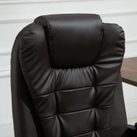 Vinsetto 7-Point Vibrating Massage Chair, Reclining Office Chair with Footrest, Reclining Back, Adjustable Height, Brown(m-10)