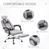 Vinsetto Ergonomic Executive High Back Office Chair with Footrest,Lumbar Support,Grey(m-9)