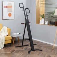 Soozier Folding Vertical Climber Exercise Machine, Height Adjustable Climbing Machine, Stair Stepper with LCD Monitor and Transport Wheels for Full Body Workout(m-10)