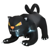 HOMCOM 6.2' Inflatable Halloween Black Cat, Blow Up Outdoor LED Yard Display, Waterproof(m-11)