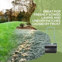Outsunny 20-Inch Push/Tow Behind Lawn Roller Filled with 16 Gal Water or Sand, Perfect for Flattening Sod in the Garden(m-4)
