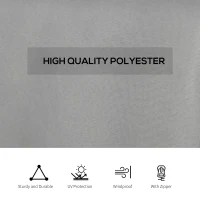 Outsunny Replacement Gazebo Curtains with Zipper, 4-Panel Universal Gazebo Privacy Sidewall for Most 10' x 13' Gazebo Canopy Pavillion, Hooks/C-Rings Included, Grey(m-7)