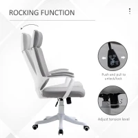 Vinsetto Ergonomic Home Office Chair High Back Computer Desk Chair with Lumbar Back Support, Padded Armrests, Adjustable Height, Grey(m-5)