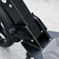 Soozier Kick Scooter Foldable Aluminum Ride On Toy For 8+ Adult Teens with Foot Brake, Adjustable Handle, 7.75'' Big Wheels, Black(m-10)