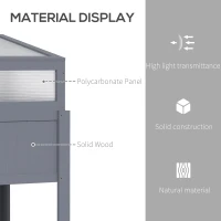 Outsunny Raised Wood Cold Frame Greenhouse, Elevated Planter & Plant Protection Box, 2-IN-1 for Flowers, Vegetables, Herbs, Grey(m-4)