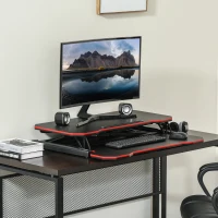 Vinsetto Liftable Computer Stand Height Adjustable Ergonomic E-sports Desktop Stand PC w/ Keyboard Tray Widely Compatible, Workstation Riser for Home Office Dormitory(m-1)