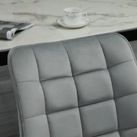 HOMCOM Upholstered Dining Chair Lounge Chair Soft Set of 2 Velvet-Touch Kitchen Reception Living Room Chair with Metal Legs, Grey(m-10)