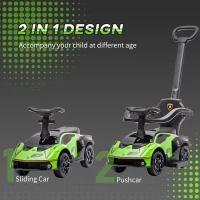 Aosom Toddler Push Car, Lamborghini Stroller Walking Car Age for 1-3, Green(m-5)