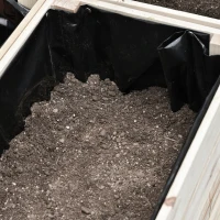 Outsunny 4PCS Raised Garden Bed With Legs, Wooden Elevated Planter Box Kit with Bed Liner, DIY Shape, for Flowers Vegetables Backyard Patio Balcony, 110lb Capacity(m-8)