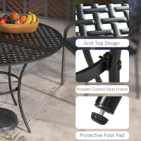 Outsunny 42" Round Outdoor Dining Table for 4 Persons, Metal Patio Dining Table with Umbrella Hole for Backyard, Lawn, Balcony(m-5)