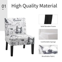 HOMCOM Comfortable Stable Modern Dining Chair In Hand-Painted Style for Dining Room and Bedroom(m-4)