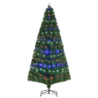 HOMCOM 7' Pre-lit LED Optical Fiber Christmas Tree Artificial Home Décor(m-11)