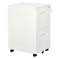 Vinsetto File Cabinet, Vertical Filing Cabinet with Adjustable Partition for A4 Letter Size, Lockable for Office, White(m-11)