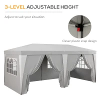 Outsunny 19 x 10' Pop Up Canopy with Removable Sidewalls, Windows, Height Adjustable Ez Up Canopy for Outdoor Events, Party, Gray(m-5)