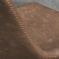 HOMCOM Adjustable Counter Height Bar Stools Set of 2, 360° Swivel Kitchen Counter Stools Dining Chairs with Backs, Vintage Leather, Brown(m-10)