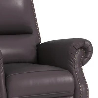 HOMCOM Swivel Recliner Chair, Reclining Sofa, PU Leather Rocker with Thick Padded Back and Seat for Living Room, Brown(m-10)