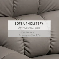 HOMCOM Rocker Recliner Chair with Overstuffed Back and Seat, Faux Leather Manual Reclining Chair with Footrest and 360 Swivel Rotation Base for Living Room, Brown(m-5)