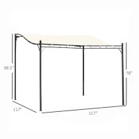 Outsunny 10' x 10' Steel Outdoor Pergola Gazebo, Patio Canopy with Weather-Resistant Fabric and Drainage Holes for Backyard, Deck, Garden, Cream White(m-3)