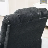 HOMCOM PU Leather Reclining Chair, Manual Recliner Chair for Living Room with Footrest, 2 Side Pockets, Steel Frame, Black(m-10)