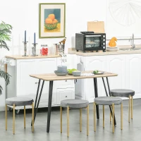 HOMCOM Rustic Rectangular Dining Table Kitchen Table with Metal Hairpin Legs for Dining Room, or Living Room 47.25" x 23.5" x 29.5", Natural(m-8)