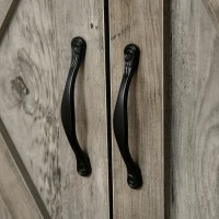 HOMCOM Farmhouse Sideboard Buffet Cabinet, Barn Door Coffee Bar Cabinet with Drawer and Adjustable Shelf, Kitchen Cabinet for Living Room, Entryway, Gray(m-9)