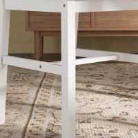 HOMCOM Farmhouse Wooden Dining Chairs Set of 4 with Cross Back, White(m-10)