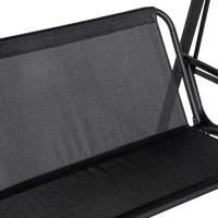 Outsunny 2-Seater Outdoor Porch Swing with Adjustable Canopy, Patio Swing Chair for Garden, Poolside, Backyard, Black(m-8)