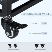 PawHut 43" Heavy Duty Dog Crate with Removable Tray, Lockable Wheels and Double Door, for Large and Extra Large Dogs, Black(m-4)