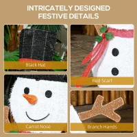 Outsunny Light Up Snowman Yard Decoration, Lighted Snowman Christmas Decoration for Indoor and Outdoor, White(m-9)