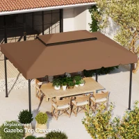 Outsunny 13' x 10' Gazebo Replacement Canopy, Gazebo Top Cover with Double Vented Roof for Garden Patio(TOP ONLY), Coffee(m-8)