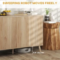 HOMCOM Buffet Cabinet with Storage Modern Fluted Sideboard with Adjustable Shelves Wood Legs for Dining Room Living Room Oak(m-7)