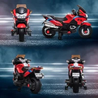Aosom 12V Kids Electric Motorcycle with Training Wheels, Battery Power Ride on Motorbike, High-Traction at 3.7 Mph Top Speed, with Light Music, Red(m-9)