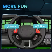 Qaba 12V Ride on Car, Ride on Truck w/ Remote, 4 Suspension Wheels, 3 MPH Max Speed, Music, Horn & Lights, Green(m-8)