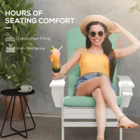 Outsunny Patio Chair Cushions for Adirondack Chair Replacement Cushions with Back and Ties, Set of 2, Green(m-4)